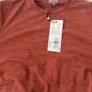 NWT CALIA Golf Texture LS Crew Rust Orange Medium UPF 50